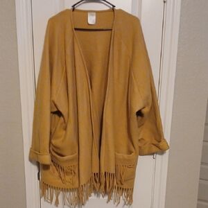 Fringed Mustard Sweater
